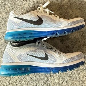 Nike White and Blue Air Max Shoes